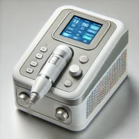 DALL·E 2025-06-19 19.06.35 - A close-up image of a modern podiatry laser device. The laser should look professional, compact, and clean, with a display screen and control buttons